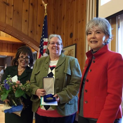 Patty Allen receives recognition from CCS Chancellor and Trustee Board Chair